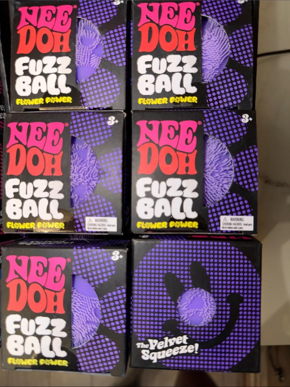 AUTHENTIC Fuzz Ball Flower Power Stress Toy - Pink